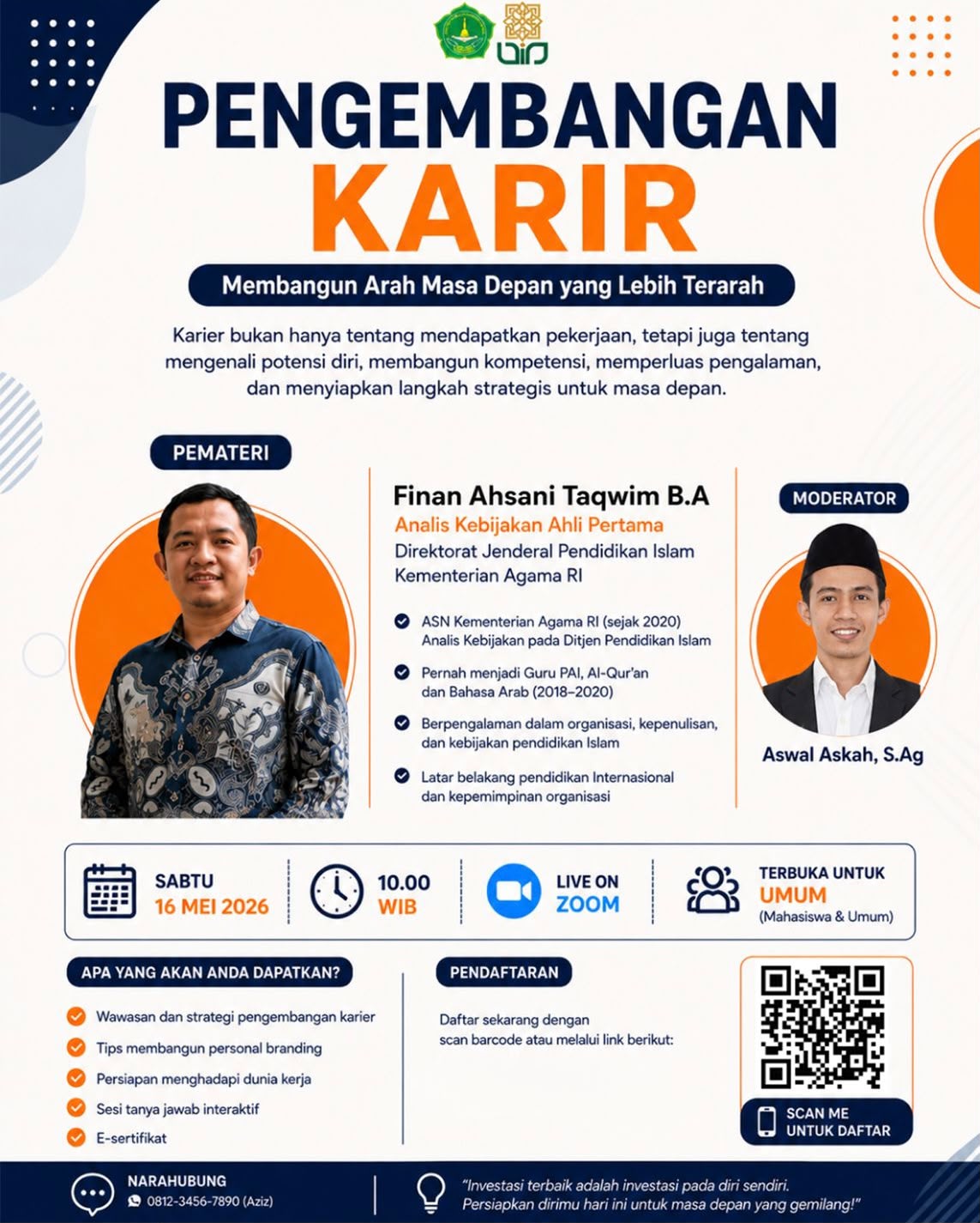 WEBINAR “PENGEMBANGAN KARIR: MEMBANGUN ARAH MASA DEPAN YANG LEBIH TERARAH”